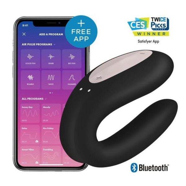 SATISFYER DOUBLE JOY APP NEGRO