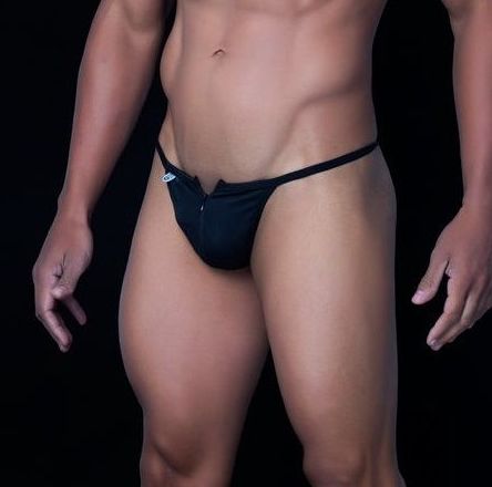 TANGA MALE BASIC NEGRO CREMALLERA S/M