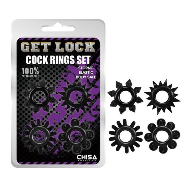 SET ANILLOS GET LOCK CHISA NEGRO