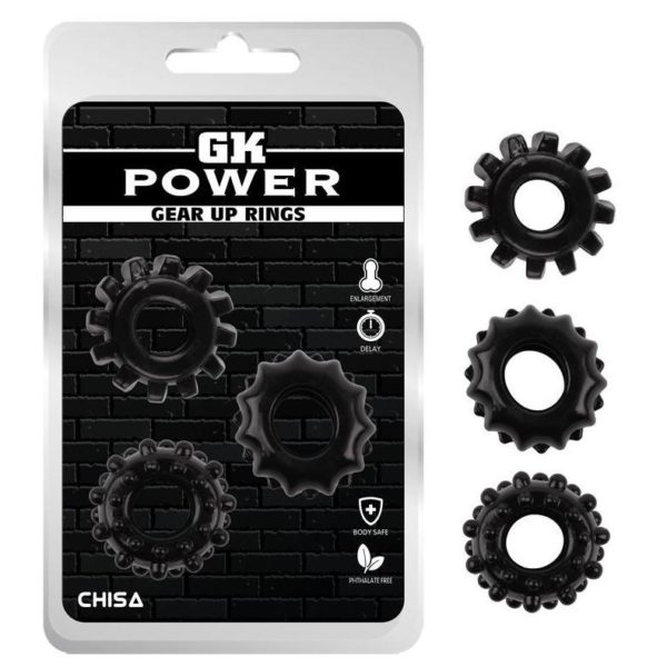 KIT 3 ANILLOS CHISA NEGRO
