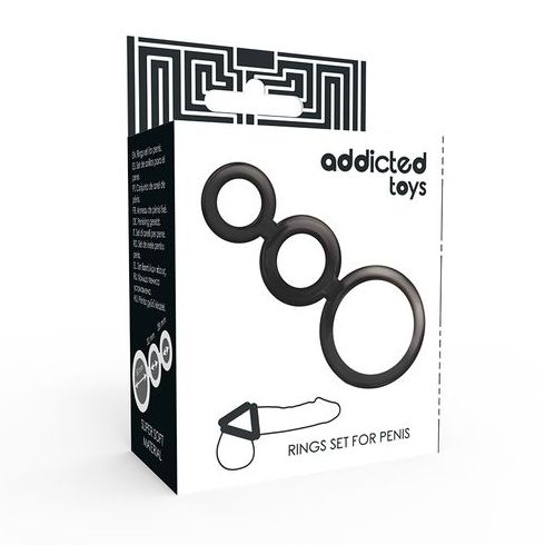 ANILLO TRIPLE ADDICTED NEGRO