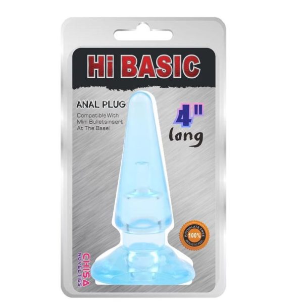 ANAL PLUG HI BASIC 4" AZUL