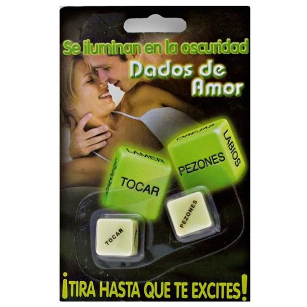 DADOS DE AMOR FLUORESCENTES