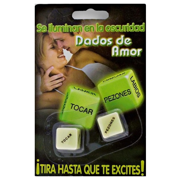 DADOS DE AMOR FLUORESCENTES