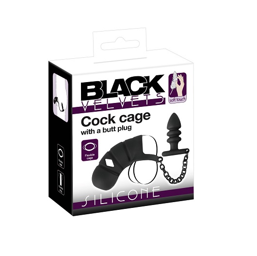 COCK CAGE PLUG BLACK VELVETS