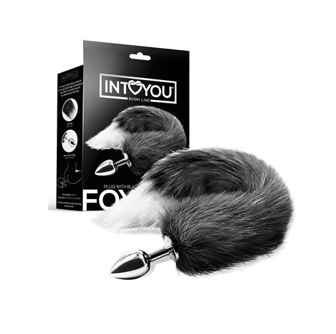 PLUG COLA ZORRO NEGRO-BLANCO INTOYOU