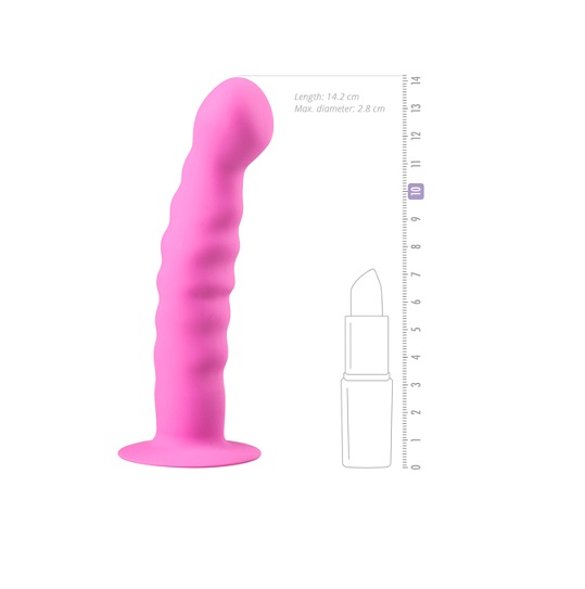 RIBBED DONG ROSA 14,2 CM - Imagen 2